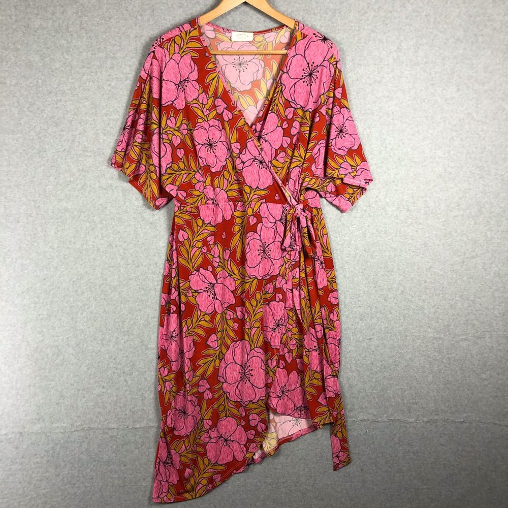 Janette Plus Floral Faux Wrap Dress Size 3X